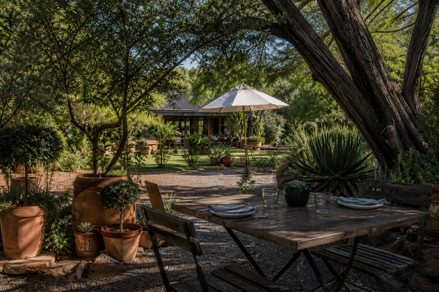 Set table in the Wilde Eend garden
